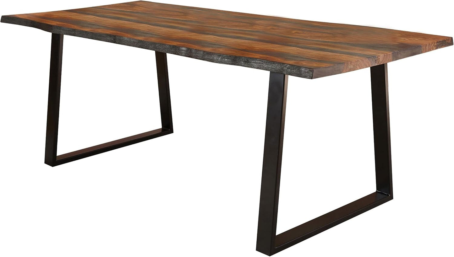 Farmhouse Sheesham Wood Accent Table – Rustic Style with Natural Wood Grain