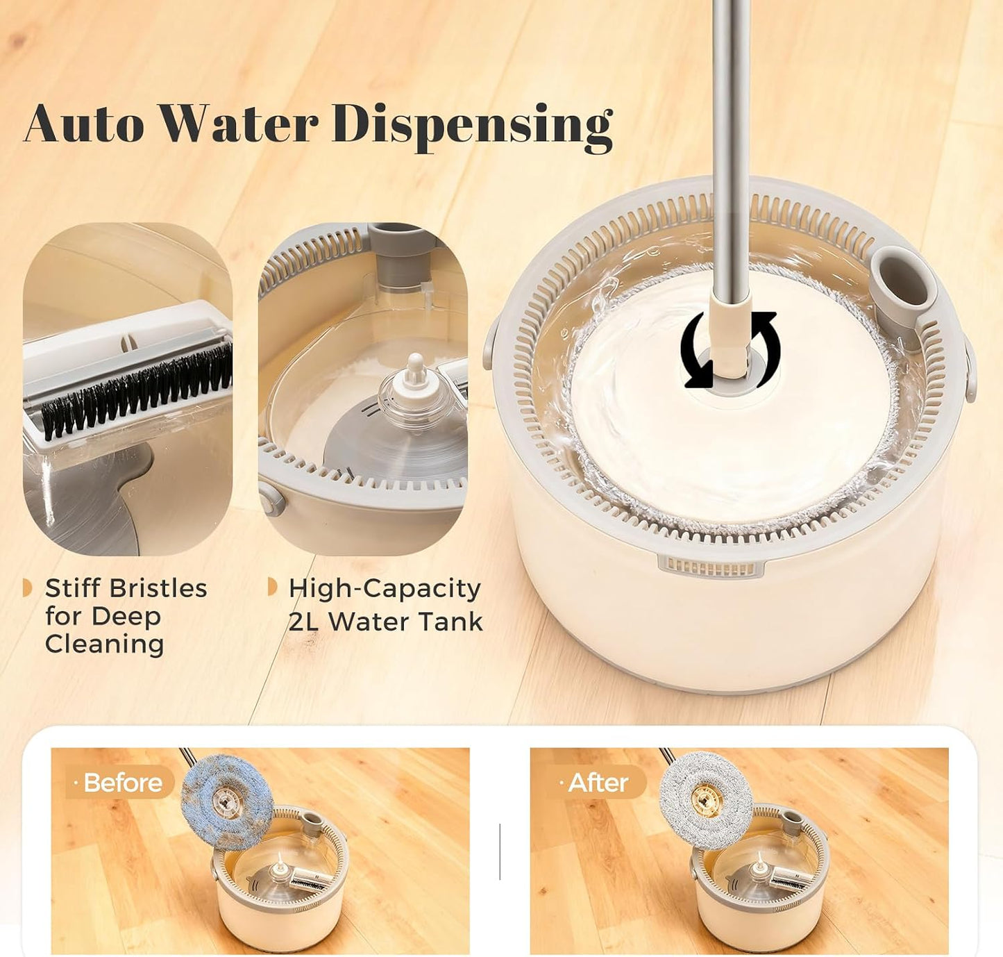 EasySpin Cordless Mop & Bucket — Clean, Rinse & Wring With Ease