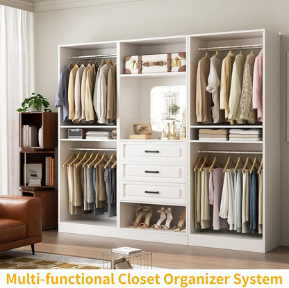 Modular Closet System with Drawers – Customizable Wardrobe Organizer with Shelves & Hanging Space