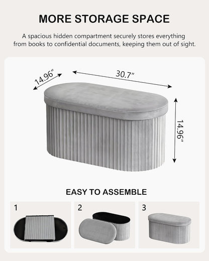 Folding Upholstered Storage Ottoman Bench – Stylish Seating & Hidden Storage for Any Room