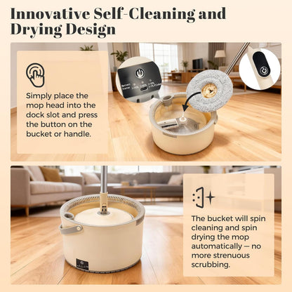 EasySpin Cordless Mop & Bucket — Clean, Rinse & Wring With Ease