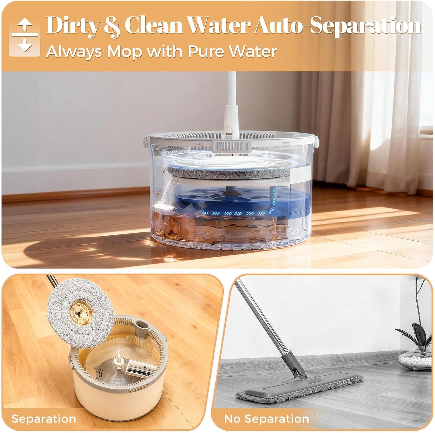 EasySpin Cordless Mop & Bucket — Clean, Rinse & Wring With Ease