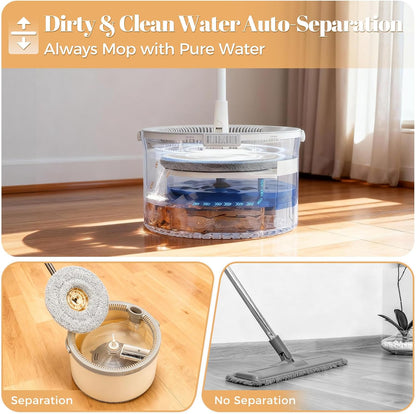 EasySpin Cordless Mop & Bucket — Clean, Rinse & Wring With Ease