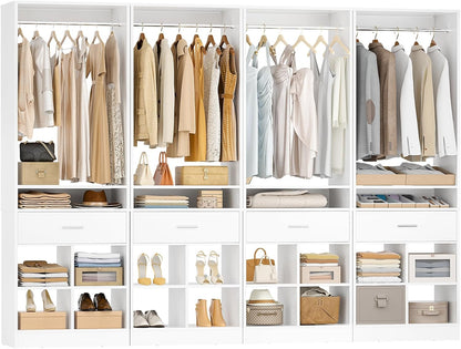 Freestanding Wardrobe Organizer – Spacious Clothes Storage Cabinet with Shelves & Hanging Space