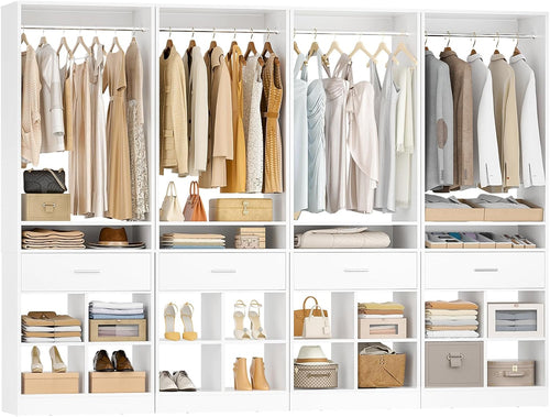 Freestanding Wardrobe Organizer – Spacious Clothes Storage Cabinet with Shelves & Hanging Space