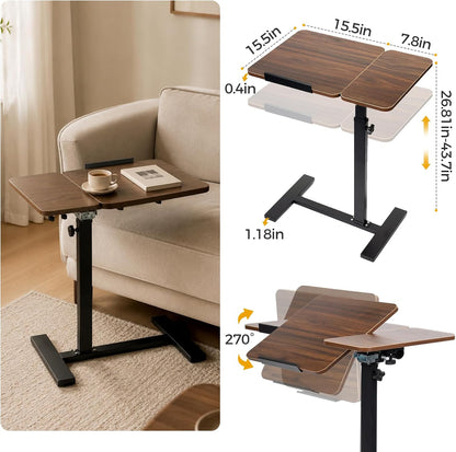 Extra-Large C-Shaped Side Table – Height Adjustable Mobile Sofa & Bedside Table