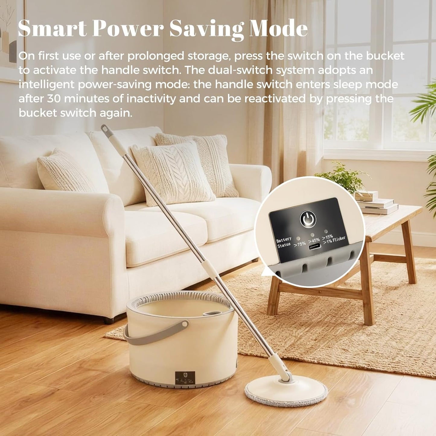 EasySpin Cordless Mop & Bucket — Clean, Rinse & Wring With Ease