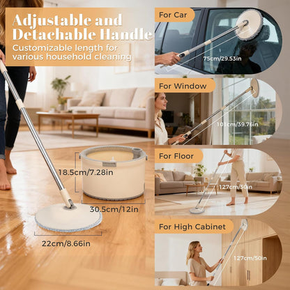 EasySpin Cordless Mop & Bucket — Clean, Rinse & Wring With Ease
