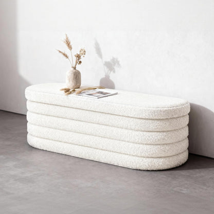 43" Folding Storage Ottoman Bench – Upholstered Seat with Hidden Storage