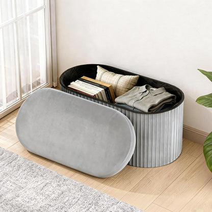 Folding Upholstered Storage Ottoman Bench – Stylish Seating & Hidden Storage for Any Room