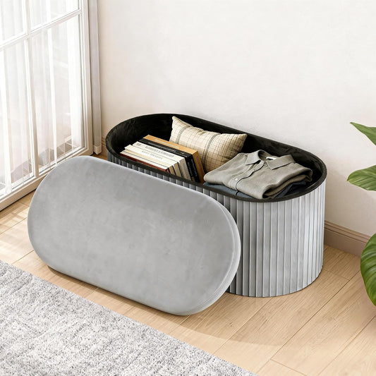 Folding Upholstered Storage Ottoman Bench – Stylish Seating & Hidden Storage for Any Room