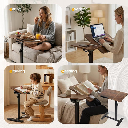 Extra-Large C-Shaped Side Table – Height Adjustable Mobile Sofa & Bedside Table