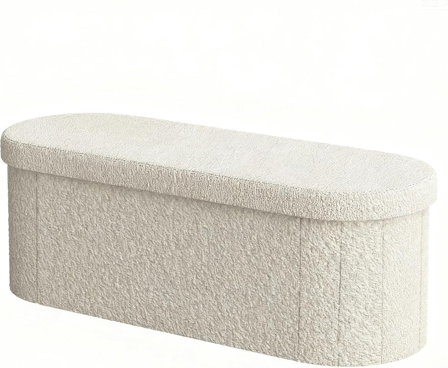 Folding Storage Ottoman Bench – Upholstered Seat with Hidden Storage for Bedroom & Living Room