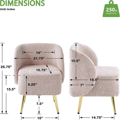 Elegant Upholstered Vanity Chair – Curved Back & Gold-Tone Legs for Bedroom & Dressing Room