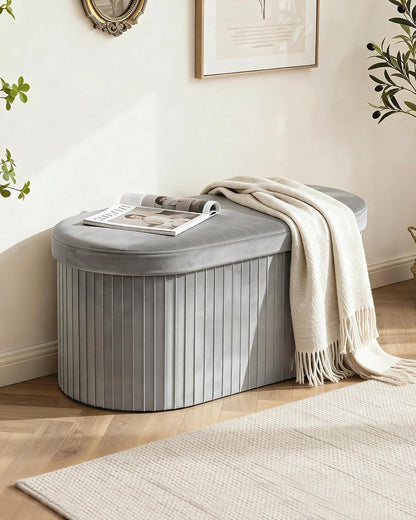Folding Upholstered Storage Ottoman Bench – Stylish Seating & Hidden Storage for Any Room