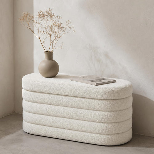 30" Folding Storage Ottoman Bench – Upholstered Seat with Hidden Storage