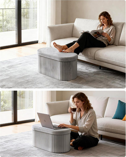 Folding Upholstered Storage Ottoman Bench – Stylish Seating & Hidden Storage for Any Room