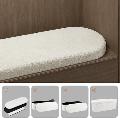 Folding Storage Ottoman Bench – Upholstered Seat with Hidden Storage for Bedroom & Living Room