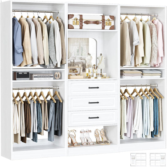 Modular Closet System with Drawers – Customizable Wardrobe Organizer with Shelves & Hanging Space