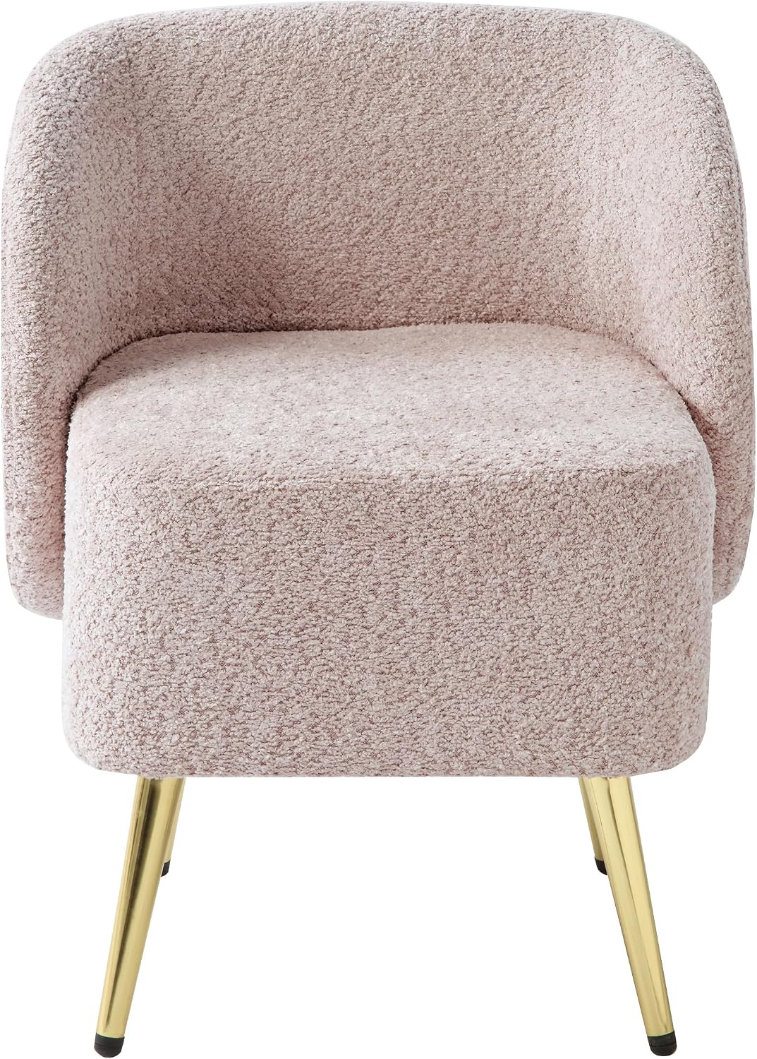 Elegant Upholstered Vanity Chair – Curved Back & Gold-Tone Legs for Bedroom & Dressing Room