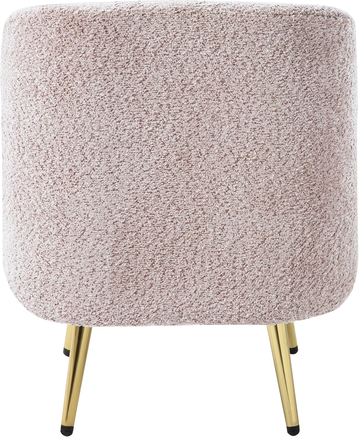 Elegant Upholstered Vanity Chair – Curved Back & Gold-Tone Legs for Bedroom & Dressing Room