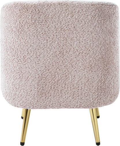 Elegant Upholstered Vanity Chair – Curved Back & Gold-Tone Legs for Bedroom & Dressing Room