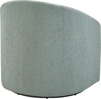 Coastal Upholstered Swivel Chair – Cozy Barrel Accent Chair with 360° Comfort