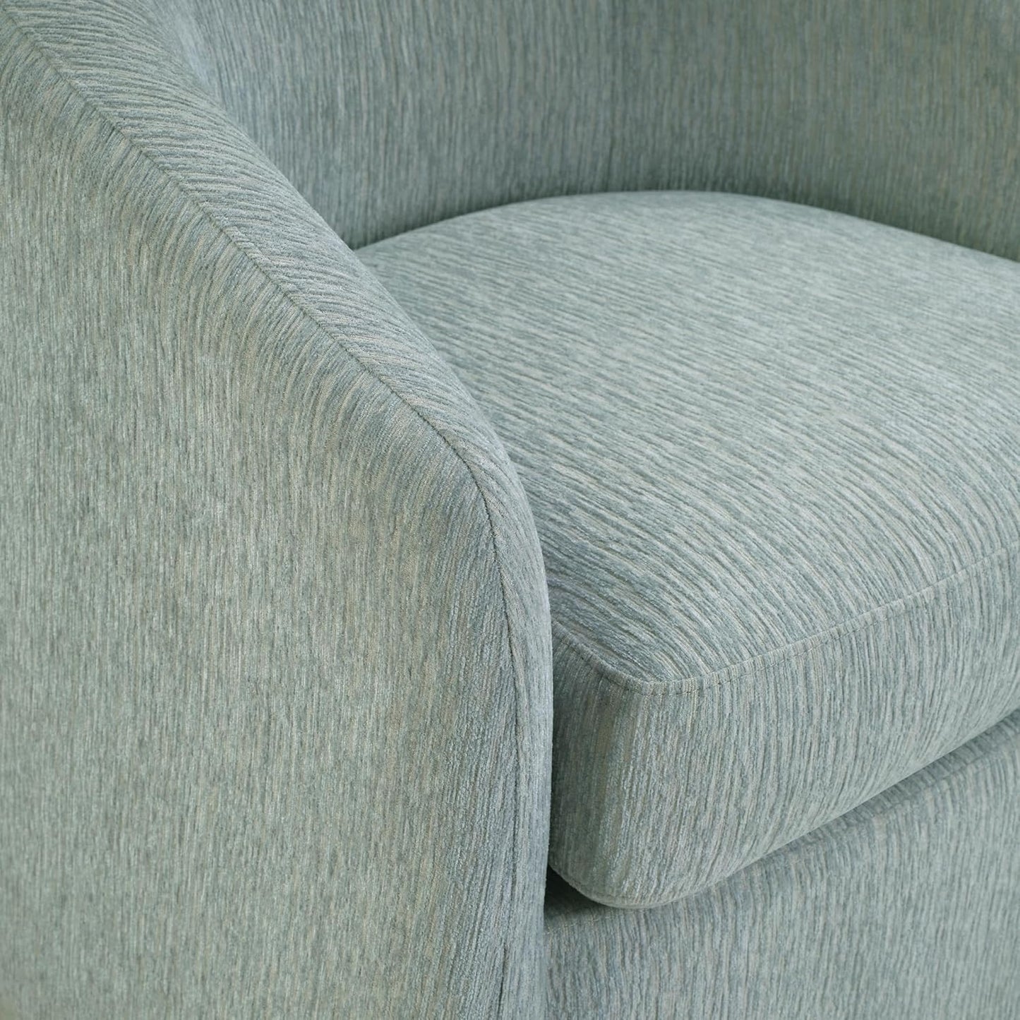 Coastal Upholstered Swivel Chair – Cozy Barrel Accent Chair with 360° Comfort