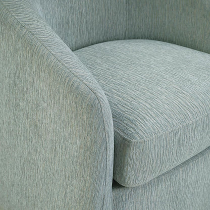 Coastal Upholstered Swivel Chair – Cozy Barrel Accent Chair with 360° Comfort