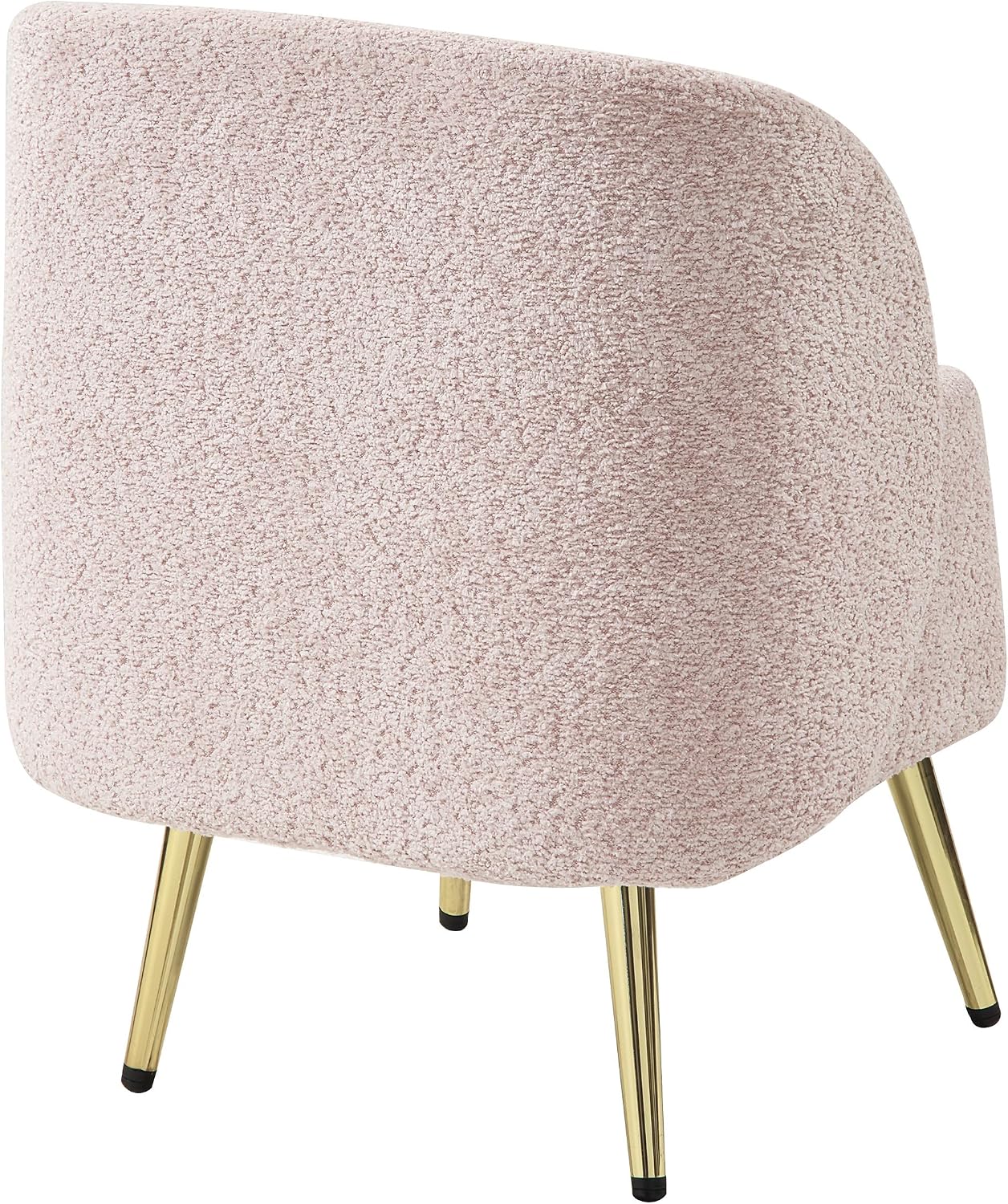 Elegant Upholstered Vanity Chair – Curved Back & Gold-Tone Legs for Bedroom & Dressing Room