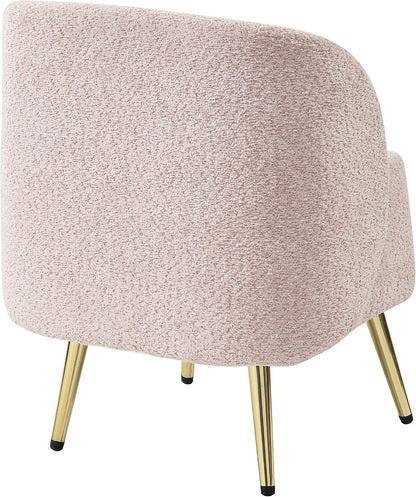 Elegant Upholstered Vanity Chair – Curved Back & Gold-Tone Legs for Bedroom & Dressing Room