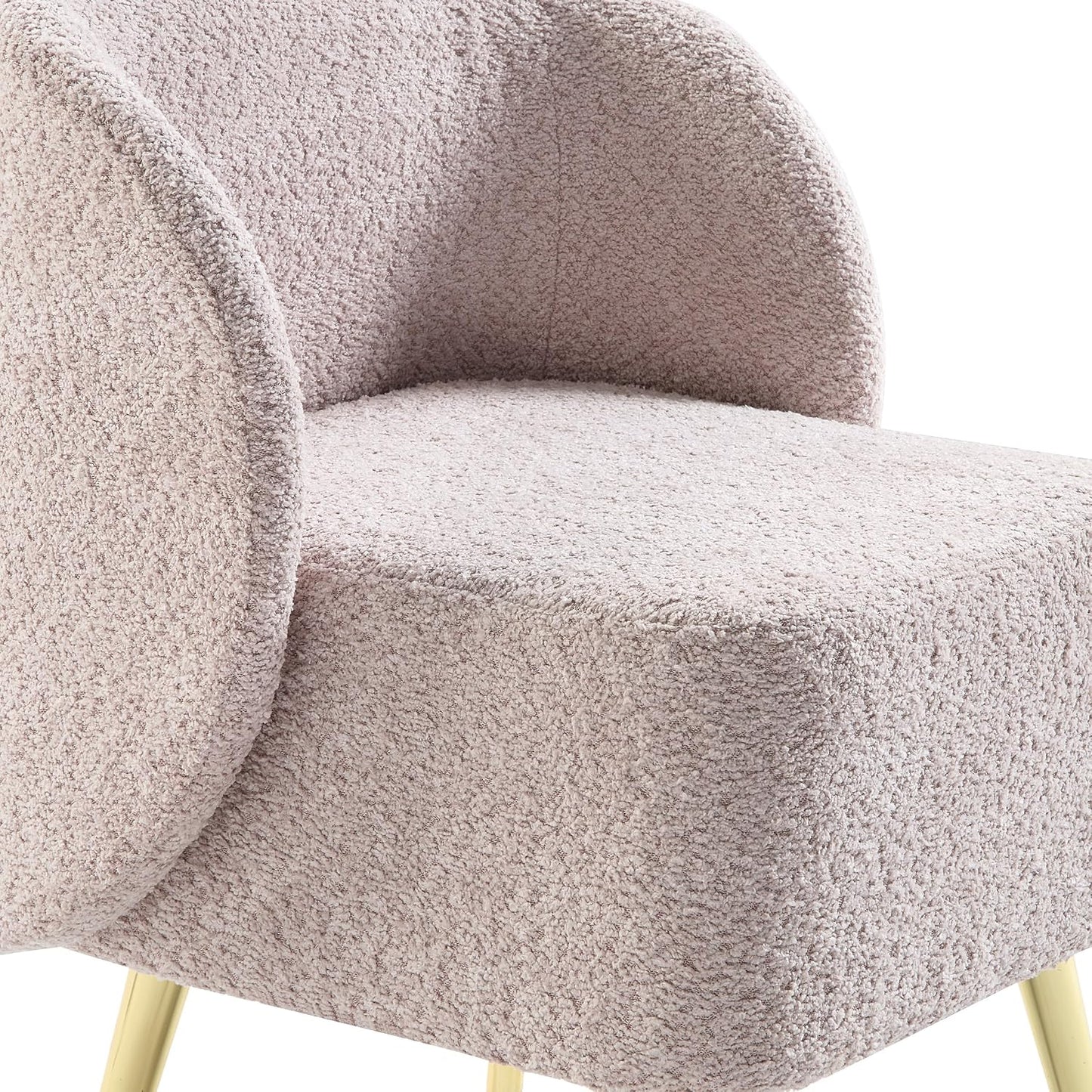 Elegant Upholstered Vanity Chair – Curved Back & Gold-Tone Legs for Bedroom & Dressing Room