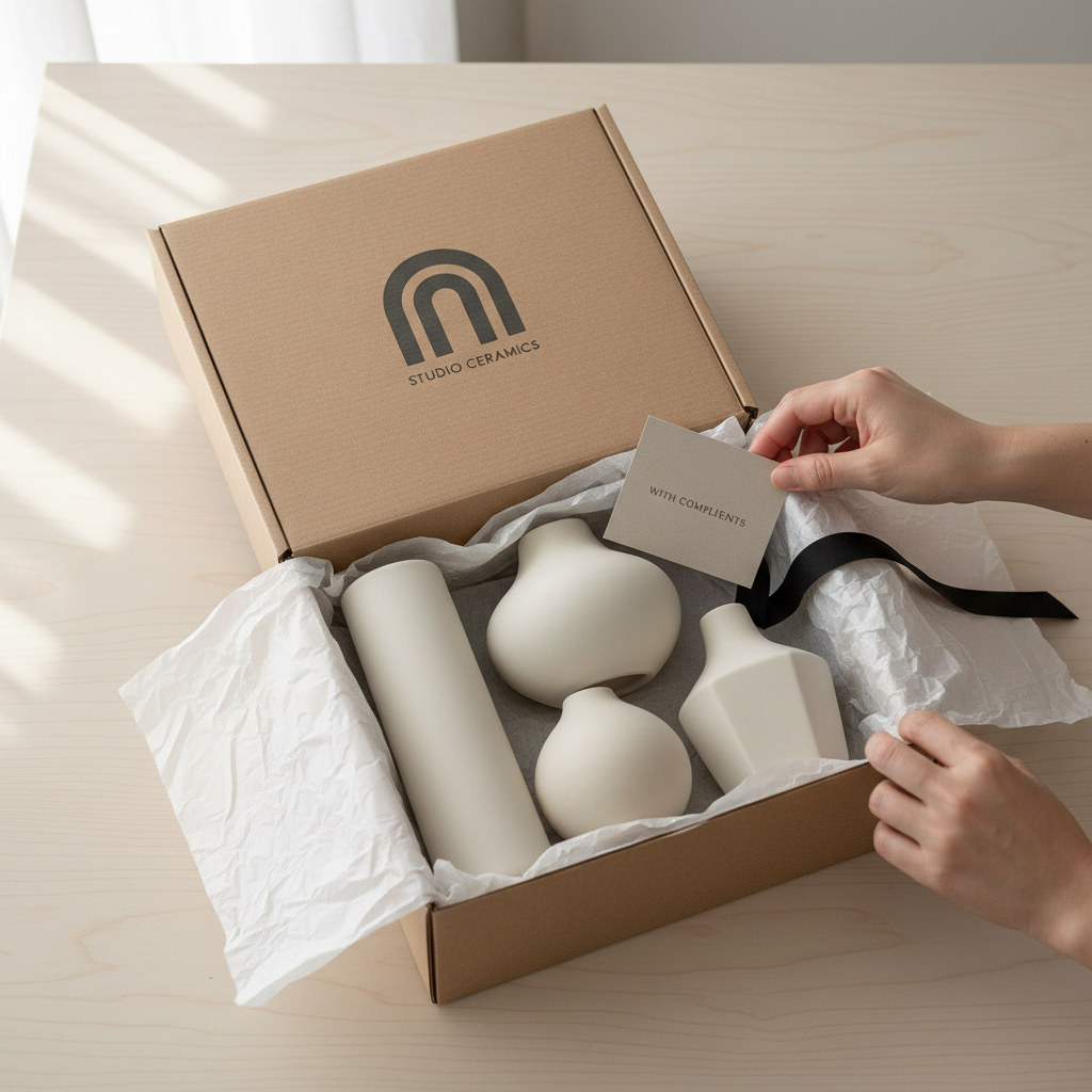 Ceramic vase set in gift-ready packaging